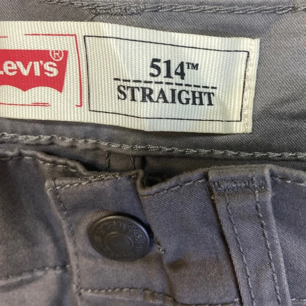 Levis 514 Straight Pants Kids 12 REG Grey Excellent Adjustable Waist‎ Cotton